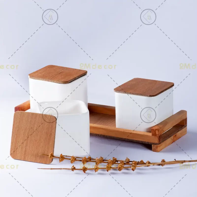 اردو خوری چوبی سرامیکی ۳ تایی
