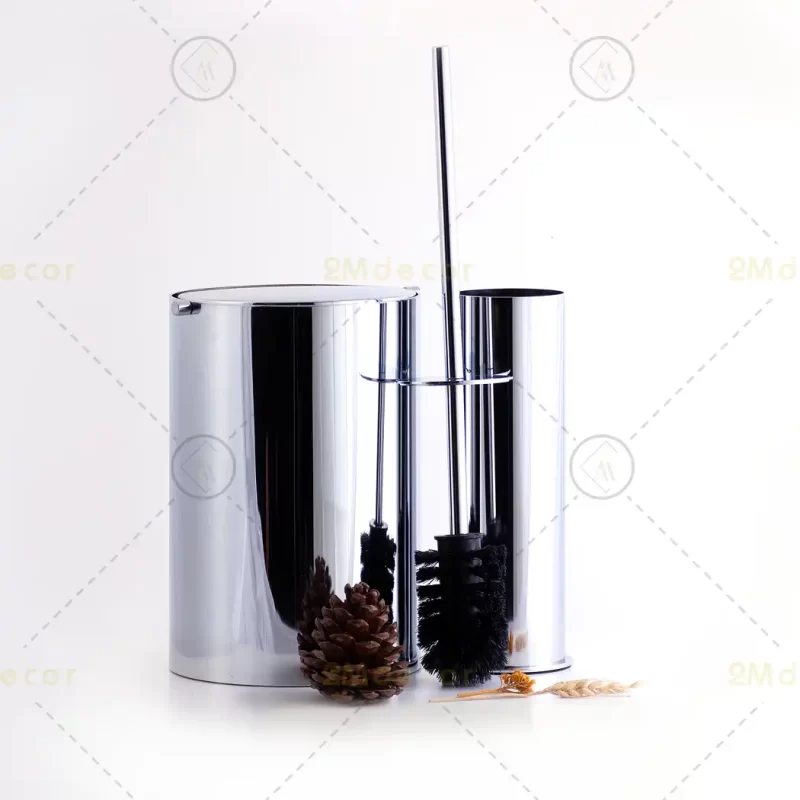 سطل و فرچه استوانه دربادبزنی نقره ای