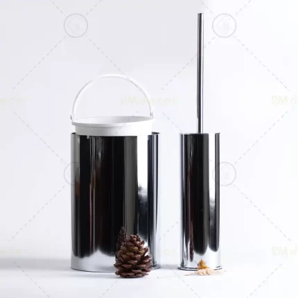 سطل و فرچه استوانه دربادبزنی نقره ای
