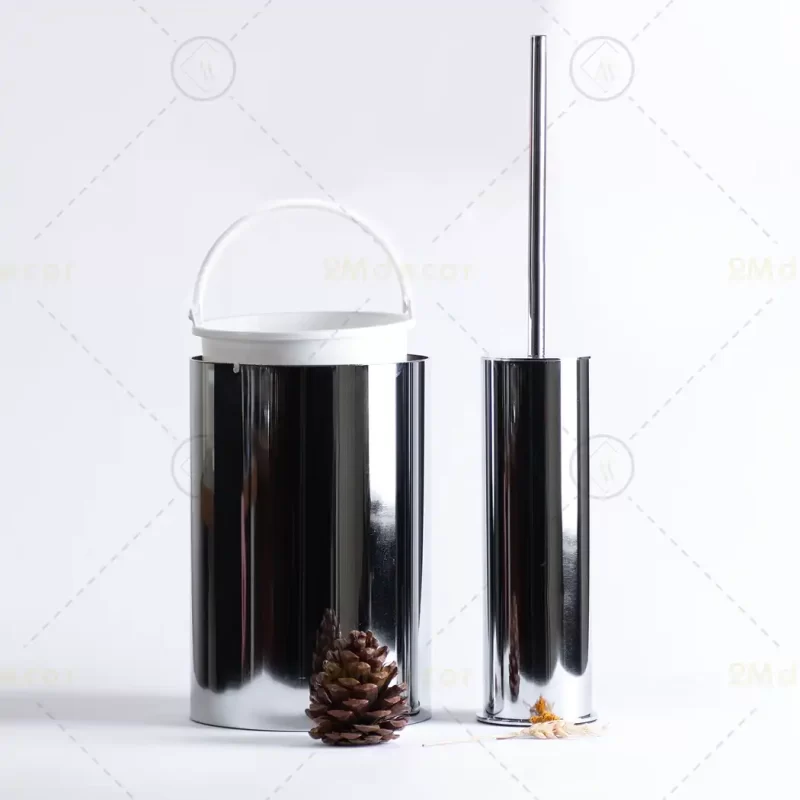 سطل و فرچه استوانه دربادبزنی نقره ای