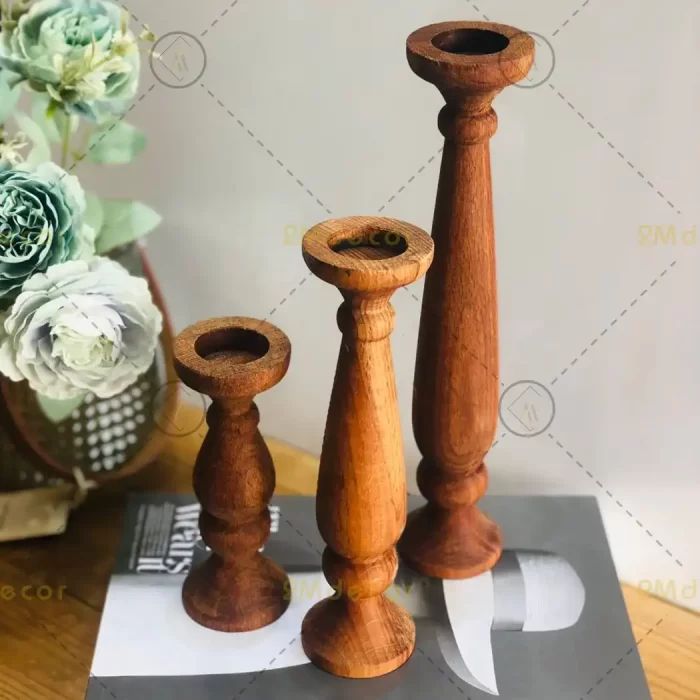 جا شمعی چوبی