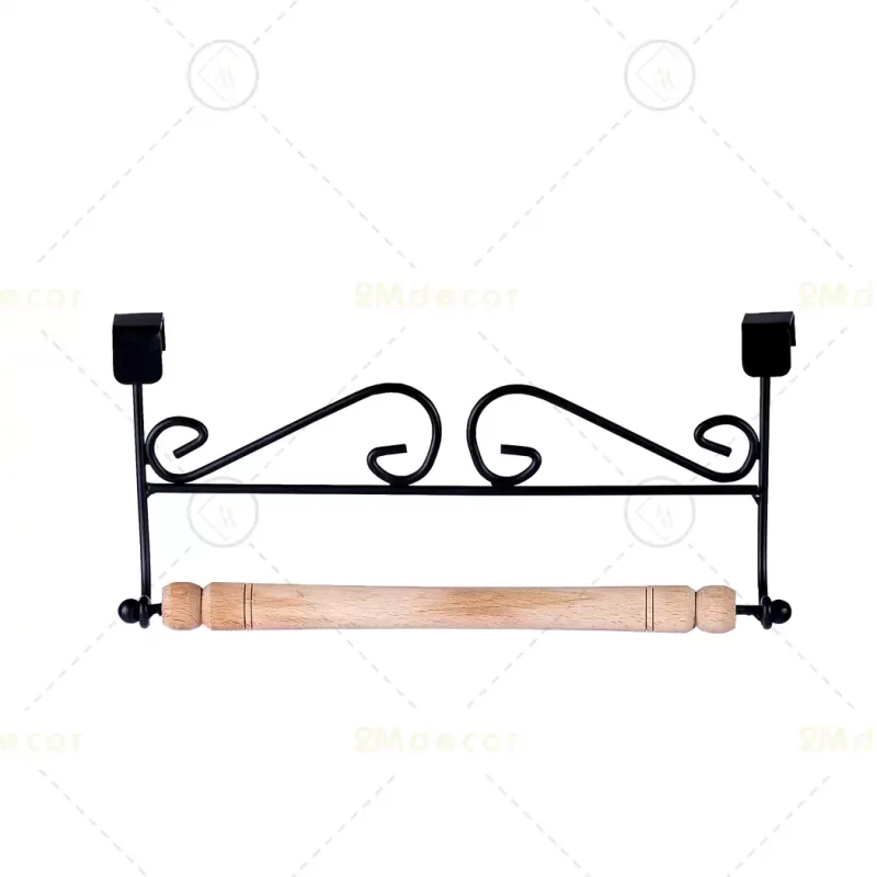 آویز حوله کابینتی با دسته چوبی