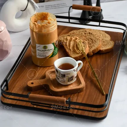 سینی چوبی دسته‌دار دوتایی