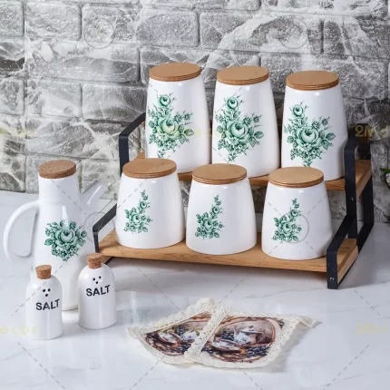 ست پاسماوری و استند چوبی مدل گل