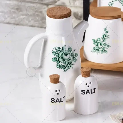 ظرف روغن سرامیکی طرح گل