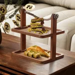 استند دوطبقه چوبی