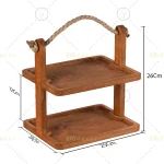 استند دوطبقه چوبی
