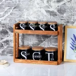پاسماوری ۷ پارچه طرح تایپوگرافی با استند چوبی